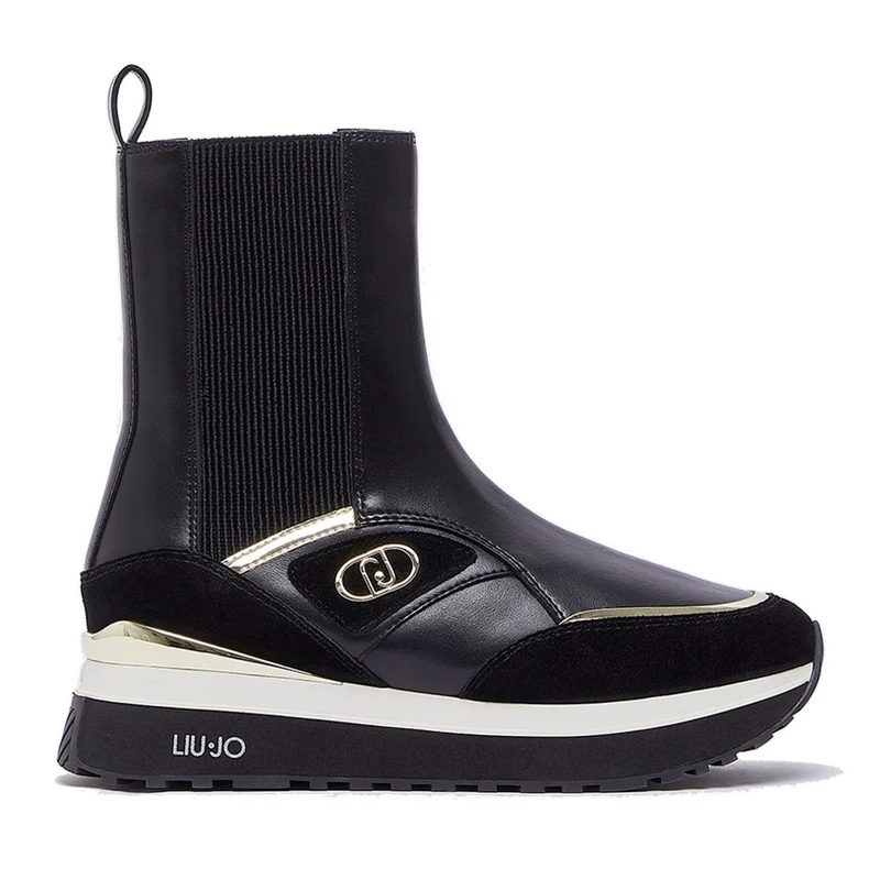 Sneakers Boots Donna LIU JO Maxi Wonder 103 in Pelle Nera
