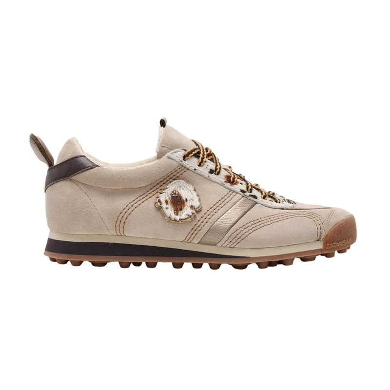 Satorisan Stardust Premium EVO Rustic Look sneaker donna in pelle beige con dettagli animalier