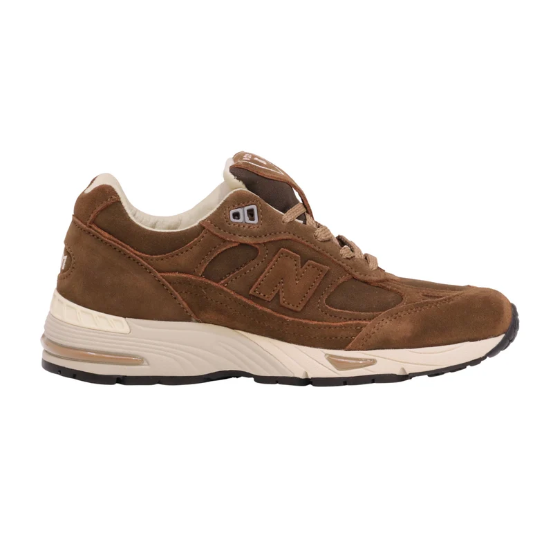 New Balance 991 W991BR1 Made in England sneaker donna in camoscio marrone Cocoa Castle Wall