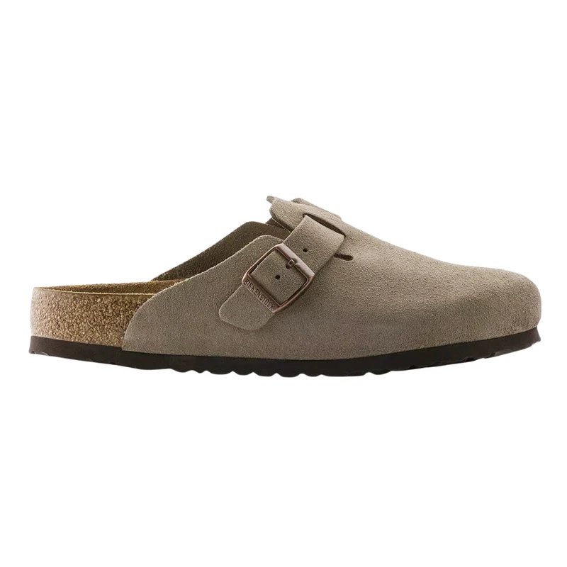Birkenstock Boston 060463 sabot unisex in camoscio Taupe Narrow Fit