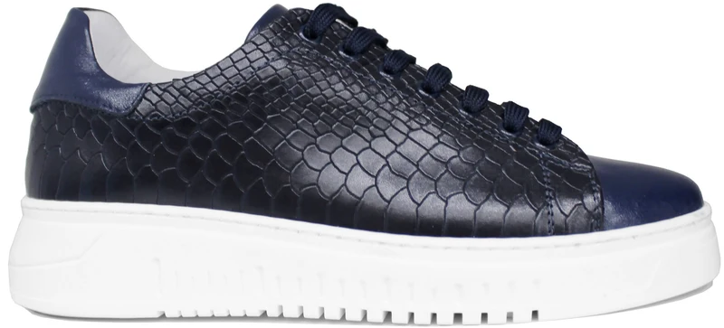 SNEAKER UOMO SQUAMATA PELLE BLU
