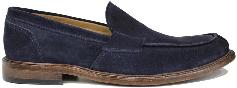 MOCASSINO UOMO LISCIO CAMOSCIO BLU