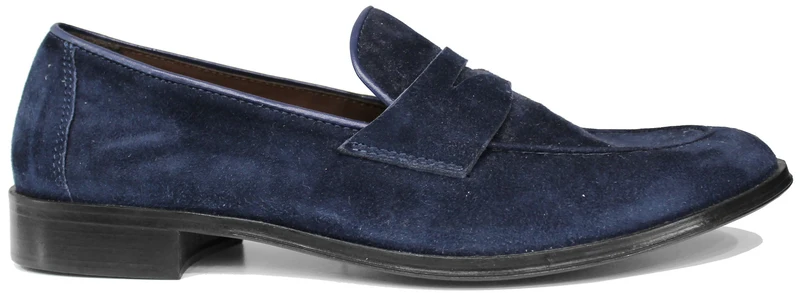 MOCASSINO UOMO BOCCA DI LEONE CAMOSCIO BLU