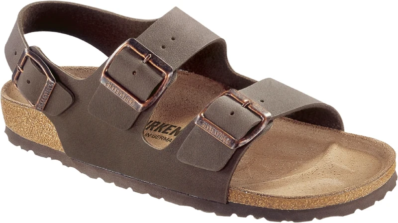 Birkenstock Milano Mocca in Birko-Flor Nabuk con Cinturino Posteriore
