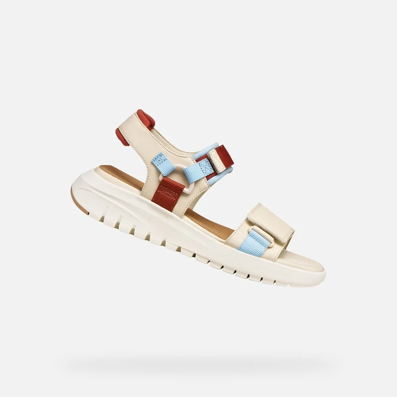 Geox Flextride S sandalo platform donna bianco/azzurro traspirante