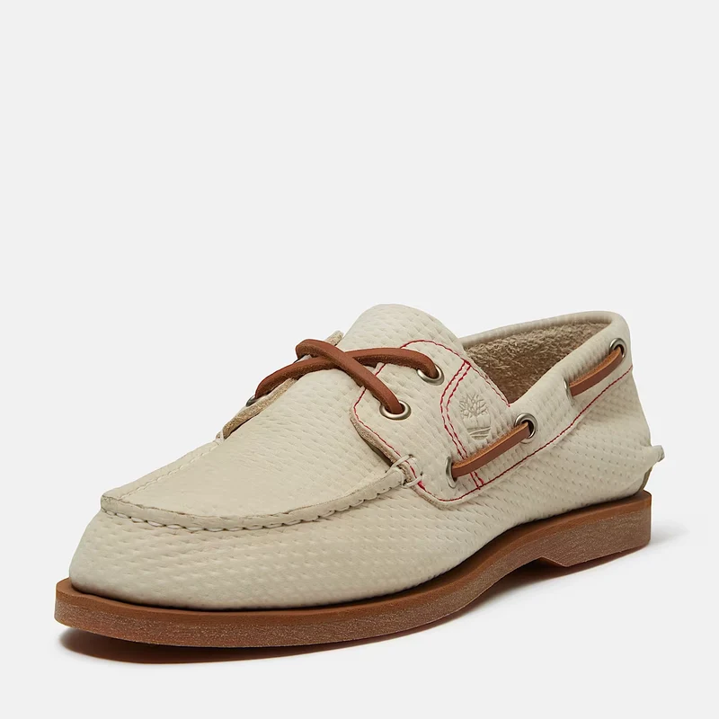 Timberland Classic Scarpa da Barca Donna Nubuck Chiaro con Lacci 360°