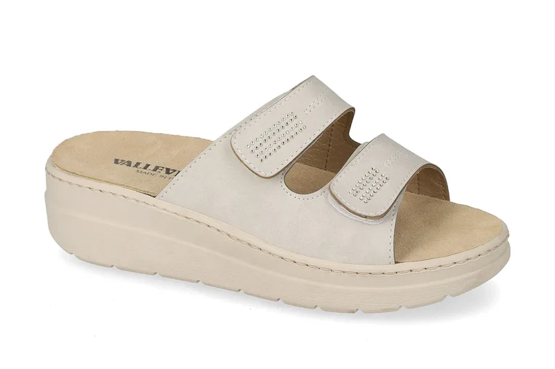 Valleverde Sandalo Donna Ghiaccio con Velcro e Plantare Estraibile