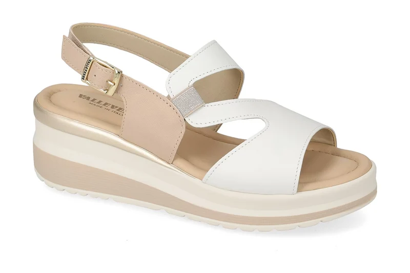 Valleverde sandalo donna in vitello bianco Made in Italy