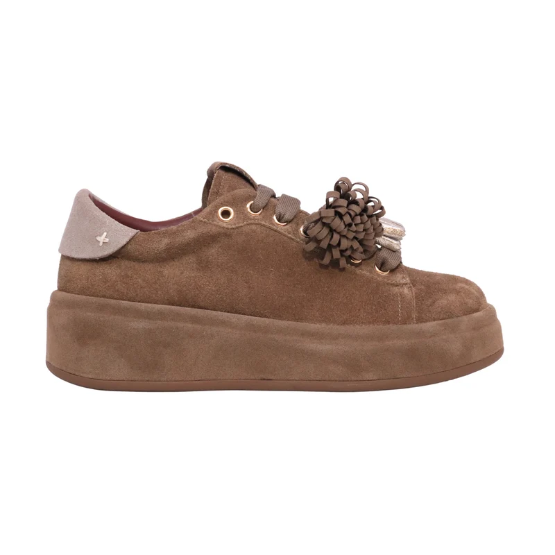 GIO+ OLIVA 150 Combi Taupe sneaker donna in camoscio taupe con charm