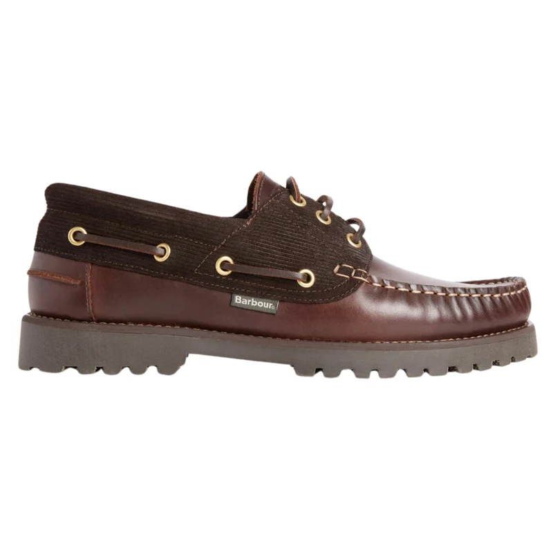 Barbour Re-Engineered Deck MFO0795 scarpa da barca uomo in pelle marrone scuro