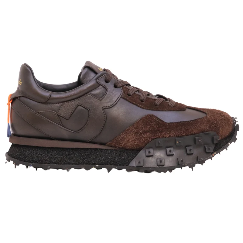 Barracuda BU3585 sneaker uomo in pelle e camoscio marrone testa di moro
