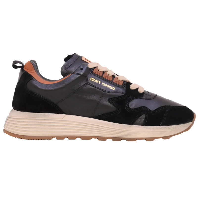 MOMA Craft1 53601A-CRAU sneaker uomo in pelle e camoscio nero Made in Italy