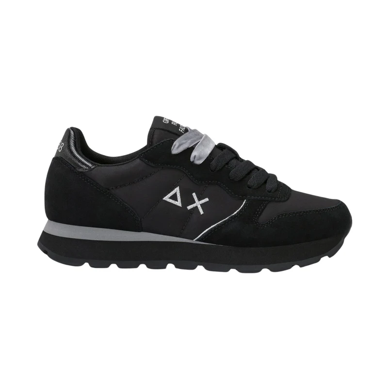 SUN68 Ally Gold Silver Z46202-1134 sneaker donna in nylon e camoscio nero e grigio medio