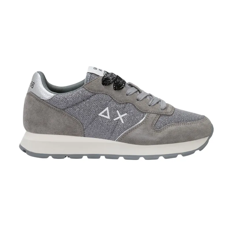 SUN68 Ally Glitter Z46204-34 sneaker donna in camoscio e lurex grigio medio