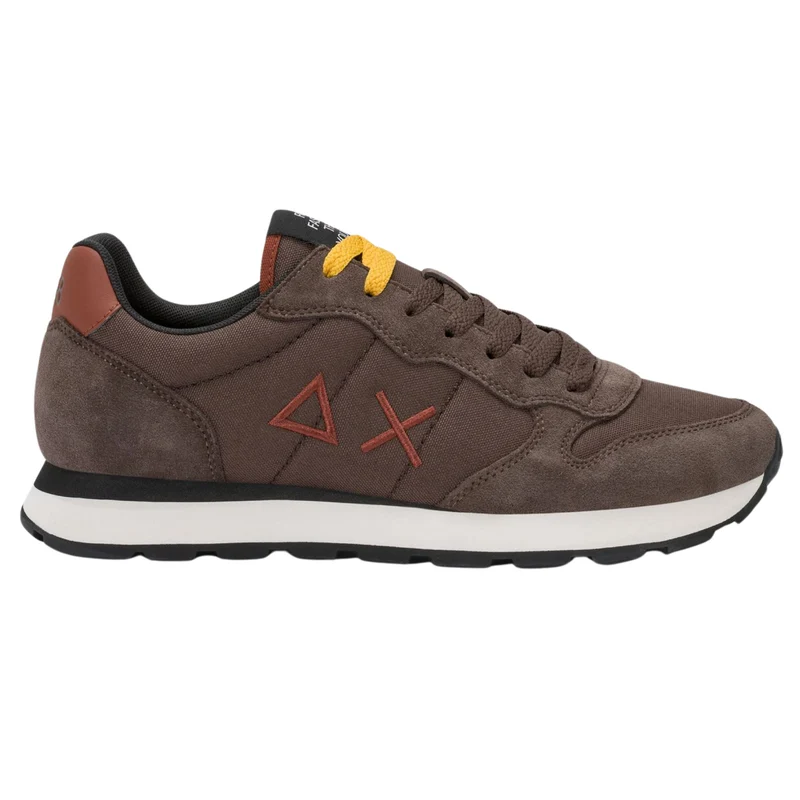 SUN68 Tom Z46101-08 sneaker uomo in nylon e camoscio marrone