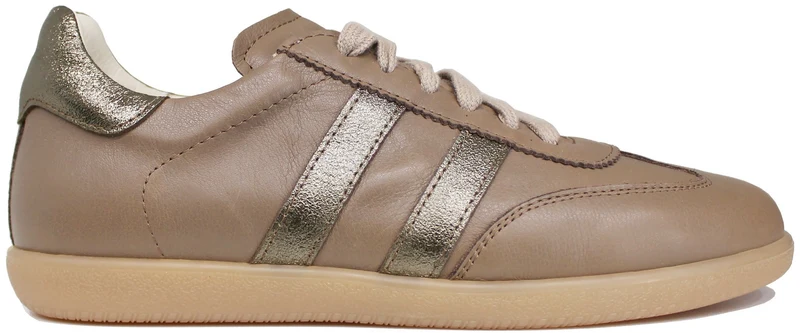 SNEAKER DONNA PELLE GRIGIO SCURO