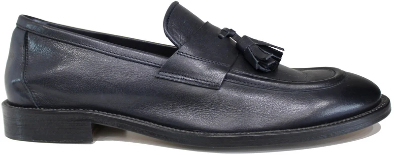 MOCASSINO UOMO CON NAPPINE PELLE BLU