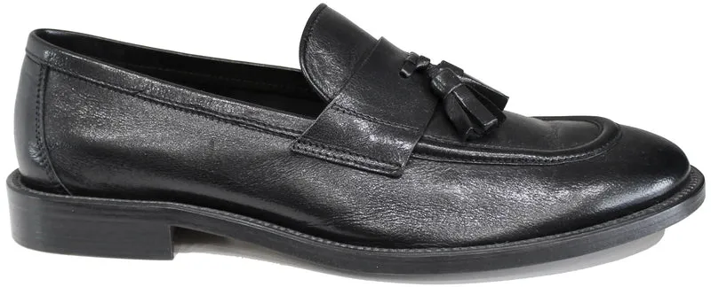 MOCASSINO UOMO CON NAPPINE PELLE NERA