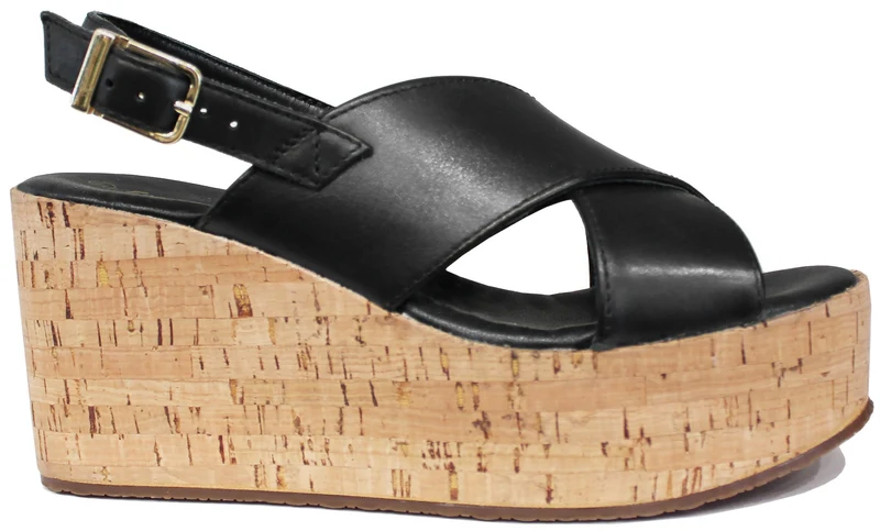ZEPPA DONNA FASCIA INCROCIATA PELLE NERA