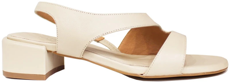 SANDALO DONNA TACCO COMODO PELLE LATTE