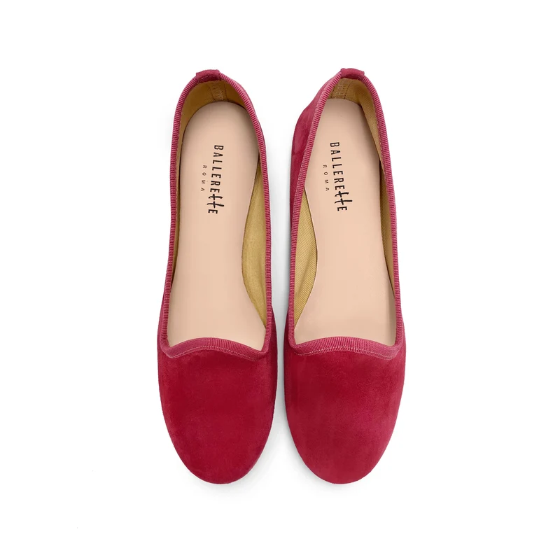 Slippers donna in camoscio rosso