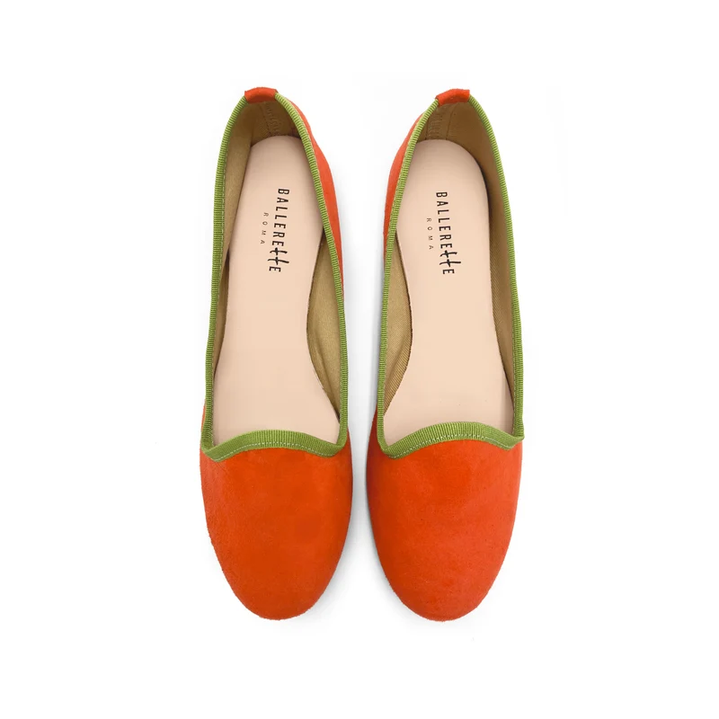 Slippers donna in camoscio arancio