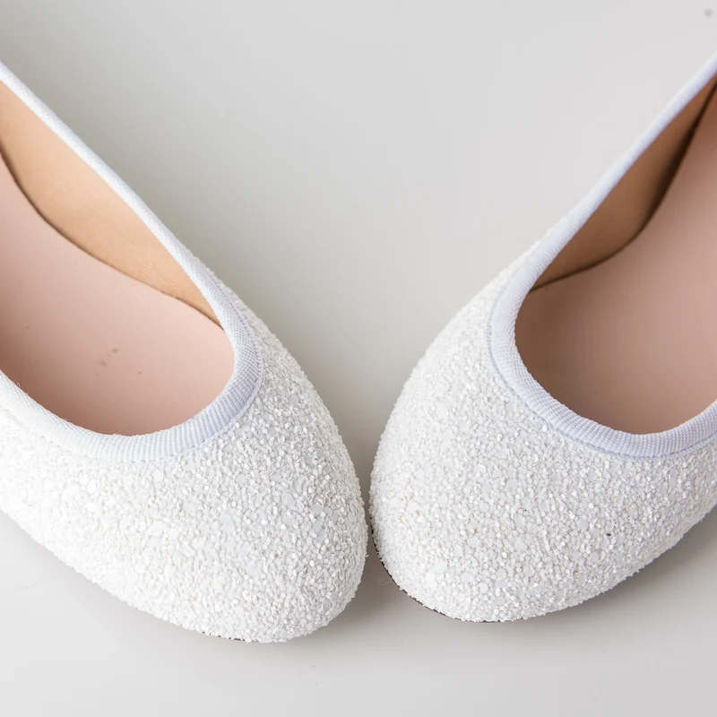 Ballerine bianche da cerimonia glitterate