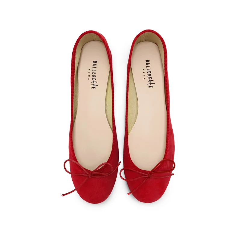 Ballerine rosse in camoscio