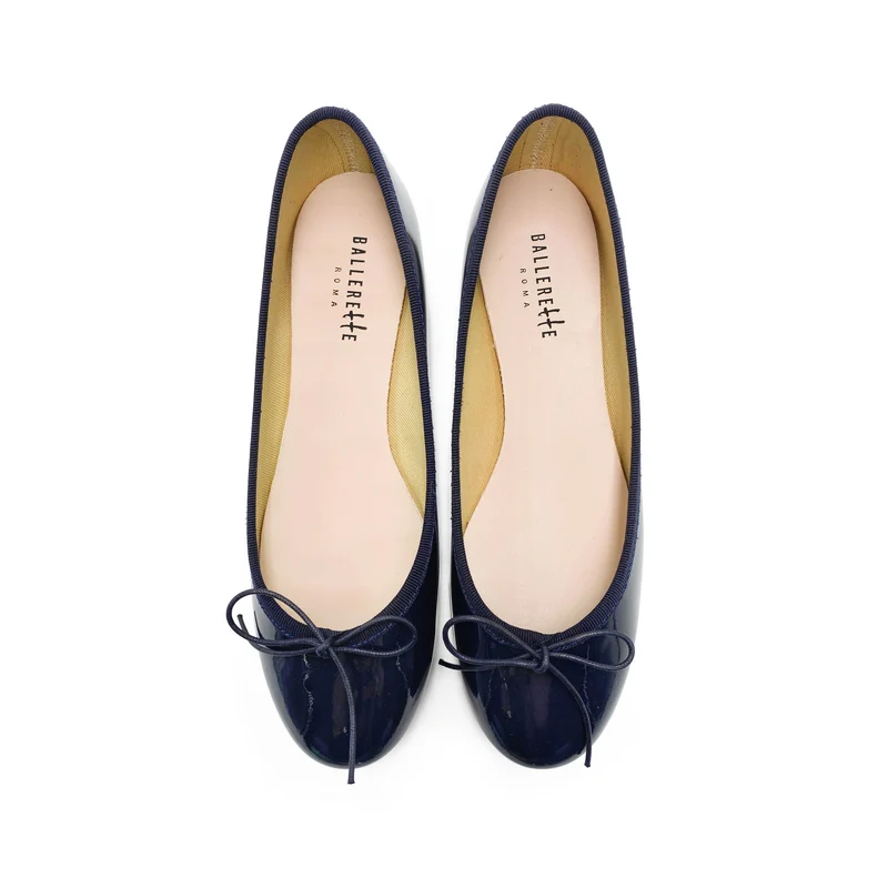 Ballerine blu in pelle vernice