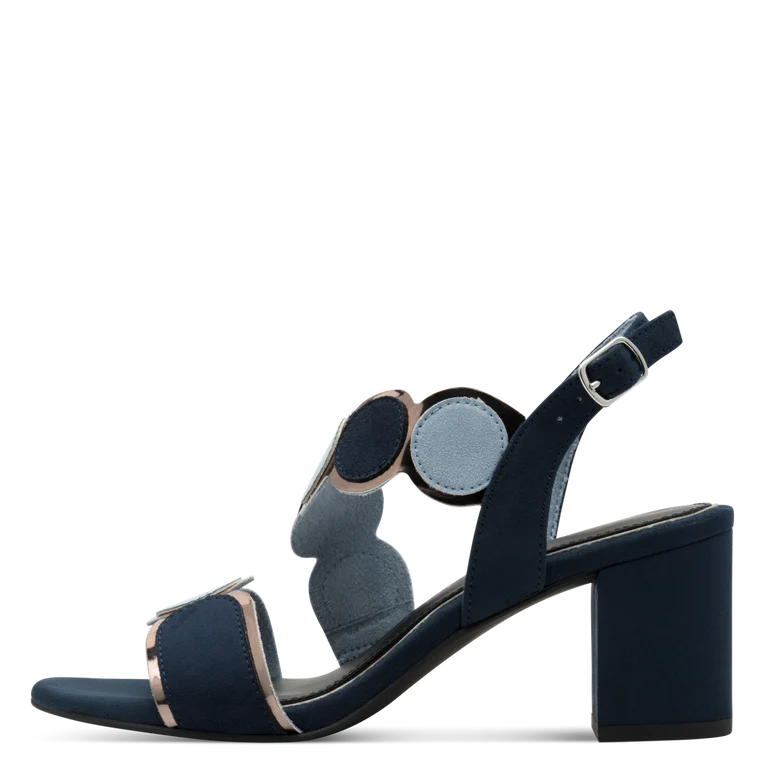 Sandalo Marco Tozzi vegan blu navy tacco 6,5 cm Feel Me