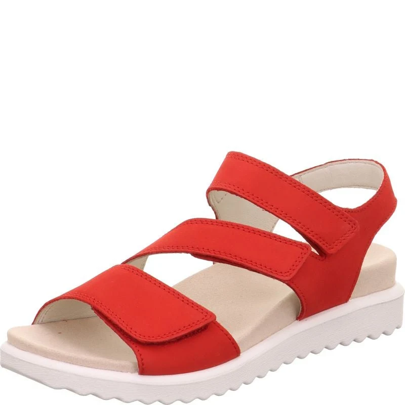 Legero MOVE Donna Rosso Sandalo Nubuck 3 Velcri (R)