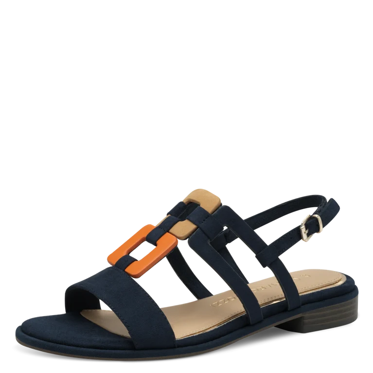 Sandalo Marco Tozzi Donna Blu Vegano con Soft Lining, FEEL ME e Tacco 2 cm