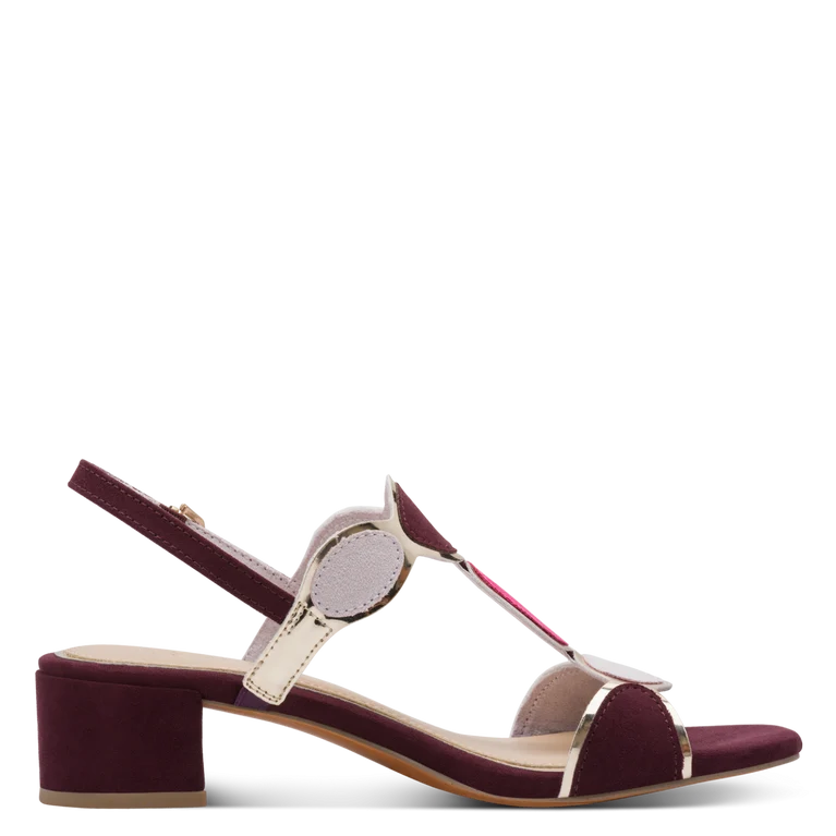 Sandalo Marco Tozzi Donna Bordeaux Vegano con Tacco 4,5 cm e Plantare FEEL ME