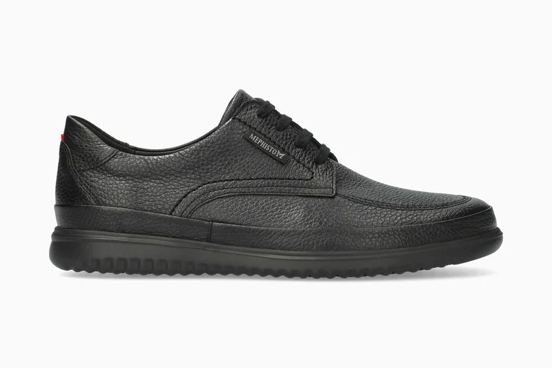 Mephisto TIMEO Uomo Nero Scarpa Stringata in Pelle con SOFT-AIR e Shock Absorb