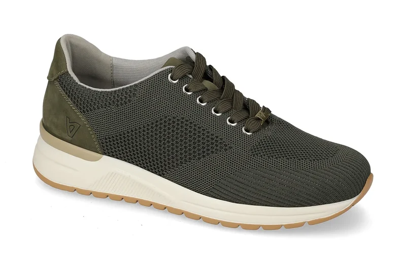 Valleverde Uomo Verde Sneaker in Tessuto Traspirante con Sottopiede in Pelle