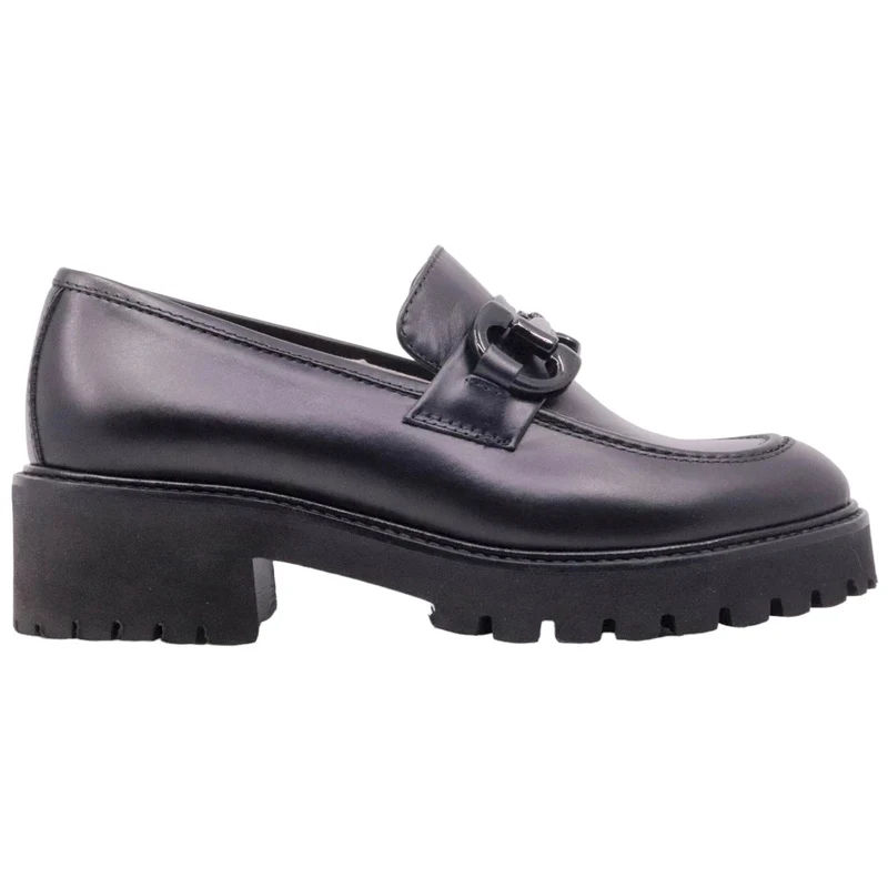 Le Briella Z800 mocassino donna in pelle nera con morsetto