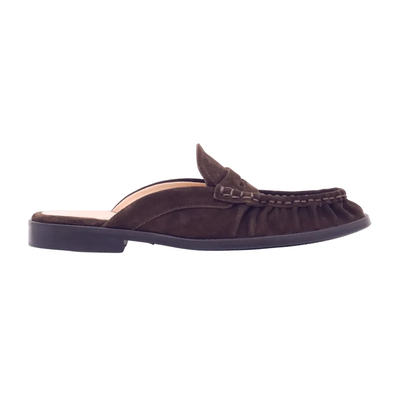 Triver Flight 842-06 Softy Ebano sabot donna in camoscio marrone con suola in cuoio