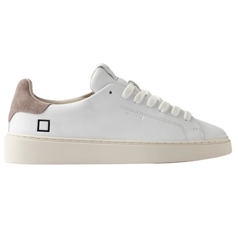 D.A.T.E. Levante Calf White Taupe LV-CA-WT sneaker uomo in pelle bianca e camoscio taupe