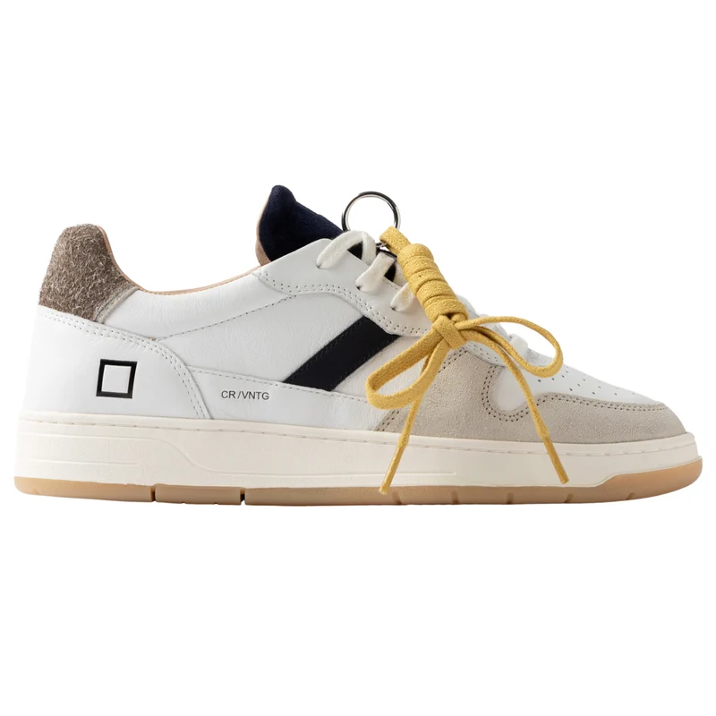 D.A.T.E. Court 2.0 Vintage White Brown C2-VN-WN sneaker uomo bianca e marrone