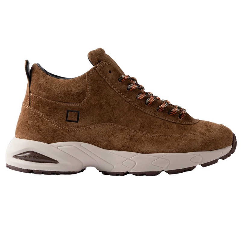 D.A.T.E. Zeno Suede Cuoio ZN-SD-CU sneaker uomo alta in camoscio marrone