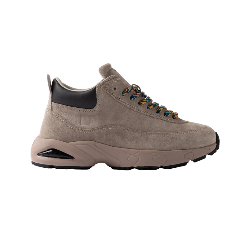 D.A.T.E. Zeno Suede Taupe ZN-SD-TA sneaker donna alta in camoscio taupe