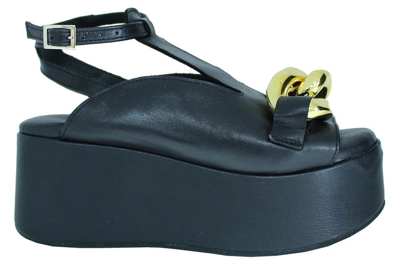 |ACS ZEPPA DONNA CON CATENA PELLE NERA|