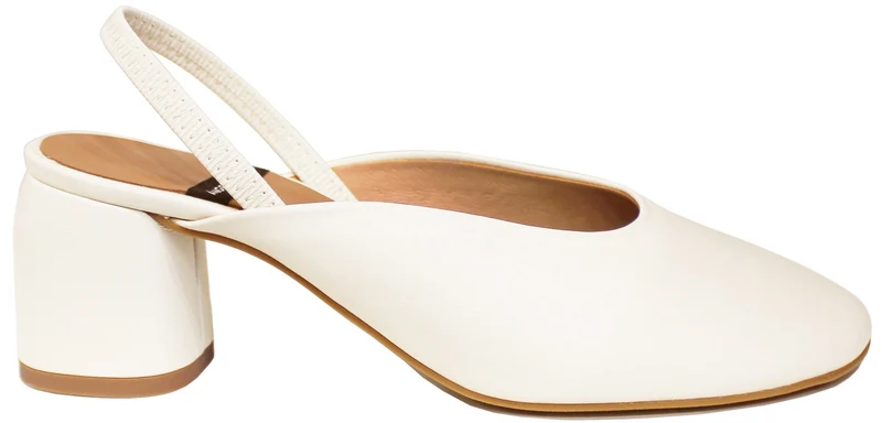 SLINGBACK DONNA PUNTA ROTONDA PELLE PANNA