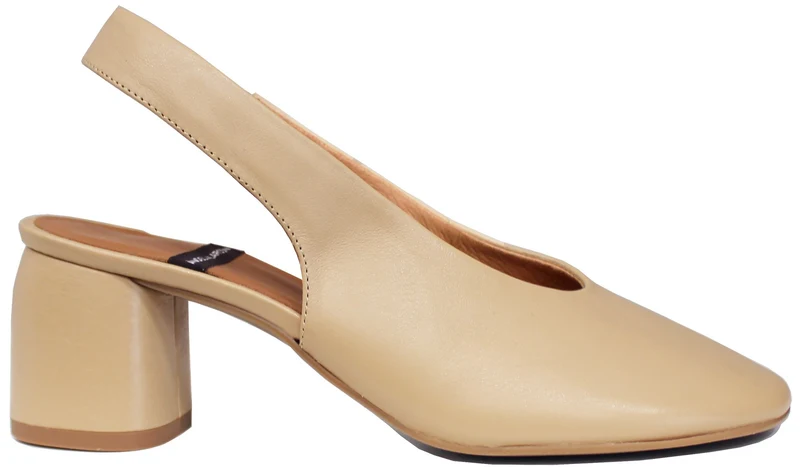 SLINGBACK DONNA PUNTA ROTONDA PELLE BEIGE