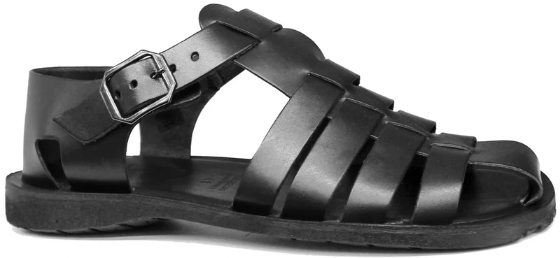 SANDALO GLADIATORE UOMO PELLE NERA