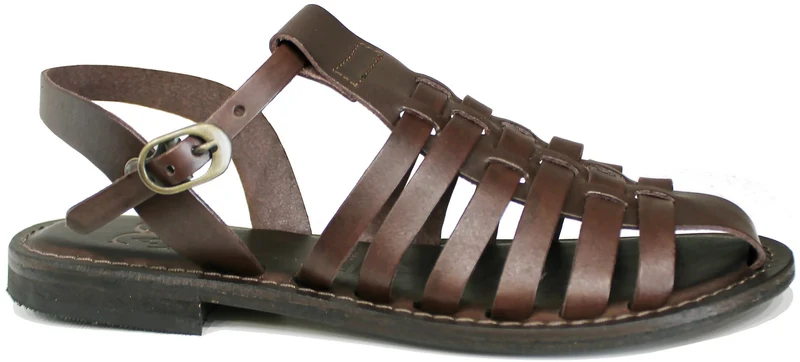 SANDALO GLADIATORE DONNA PELLE TESTA DI MORO