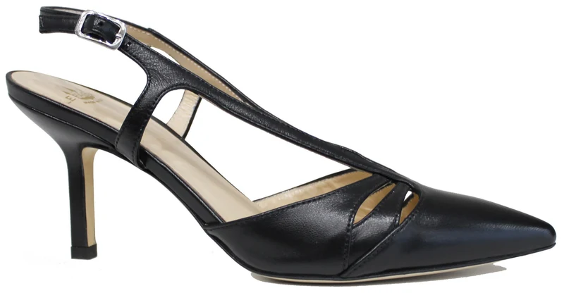 |DECOLTE' SLINGBACK PELLE NERA|