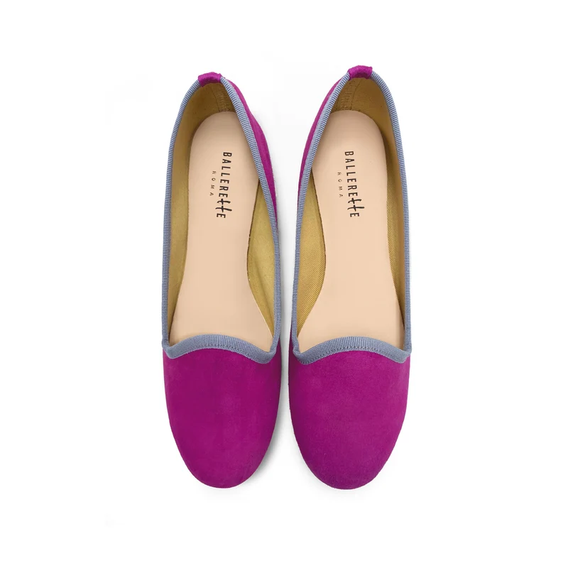 Slippers donna in camoscio fucsia
