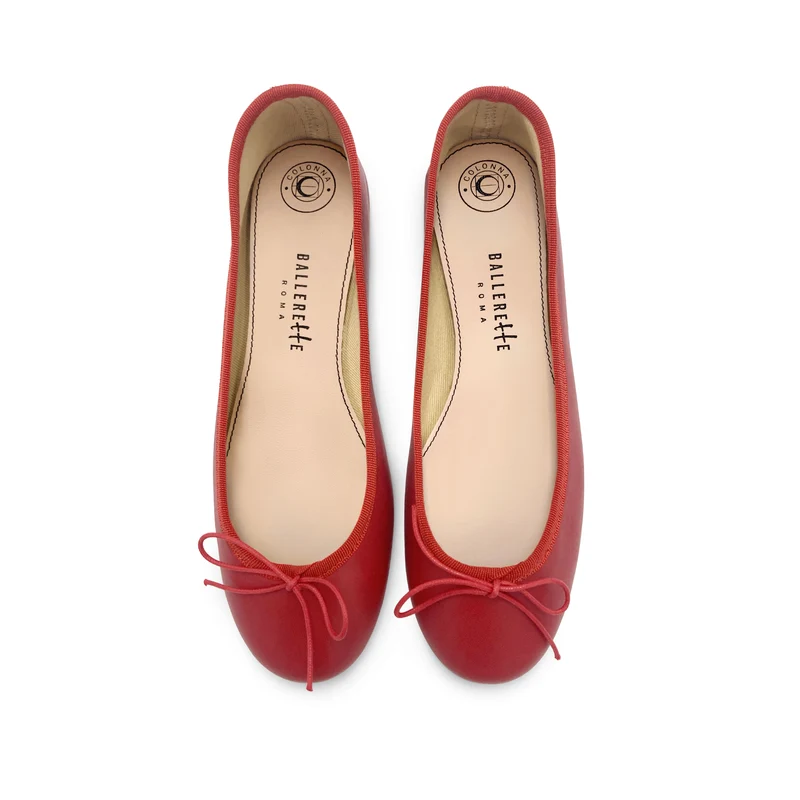 Ballerine rosse in pelle