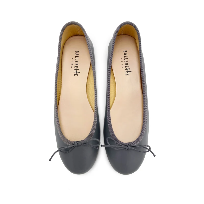 Ballerine in pelle grigie fumo